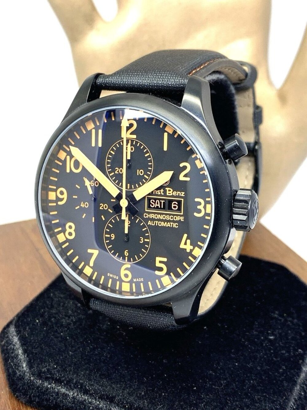 Ernst Benz Men's Watch GC10176 Chrono Scope Swiss Automatic Black Dial 47mm